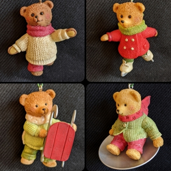 Hallmark Hollyday Hill Teddy Bear Ornament Set - Picture 12 of 16